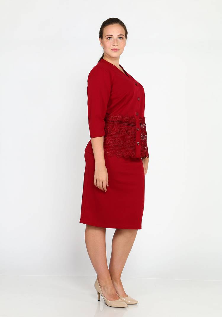 Костюм:юбка и пиджак с кружевной отделкой шир.  750, рис. 2