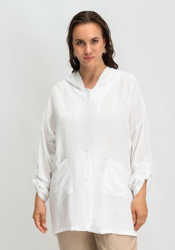 Рубашка с капюшоном и асимметричным низом шир.  580, рис. 4