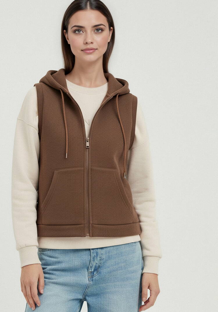 Жилет из микровельвета с начёсом шир.  750, рис. 5