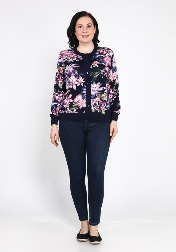 Кардиган Цветочная иллюзия шир.  580, рис. 1