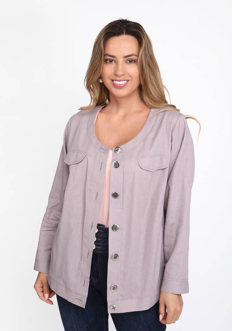 Жакет в стиле сафари на пуговицах шир.  750, рис. 8