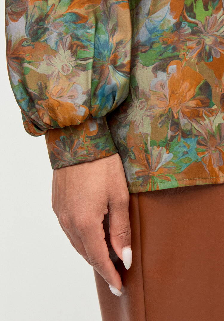 Блуза из ткани с акварельным принтом шир.  750, рис. 14