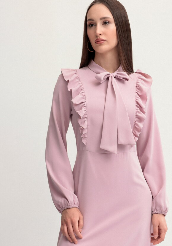 Платье с бантом и рюшами шир.  580, рис. 2