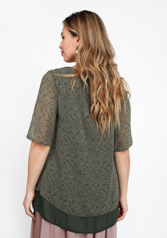 Блузка двуслойная с коротким рукавом шир.  580, рис. 6