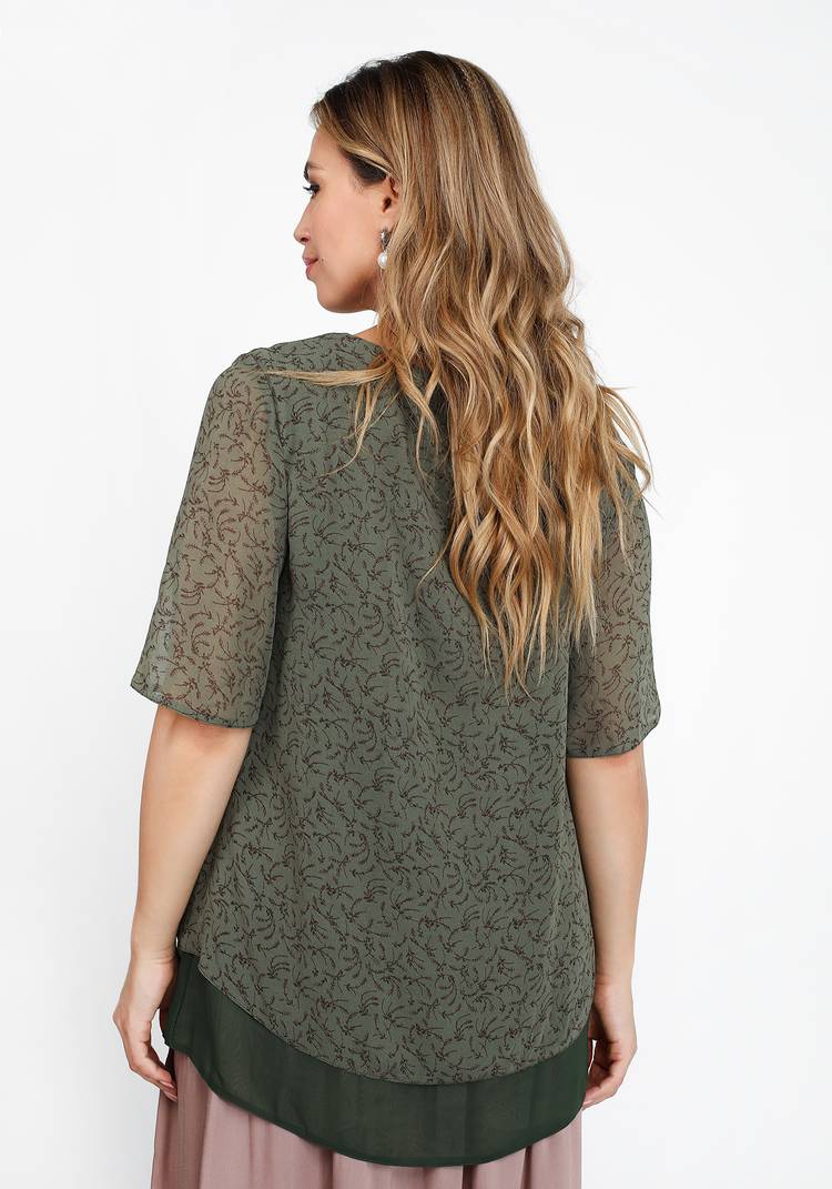 Блузка двуслойная с коротким рукавом шир.  750, рис. 6