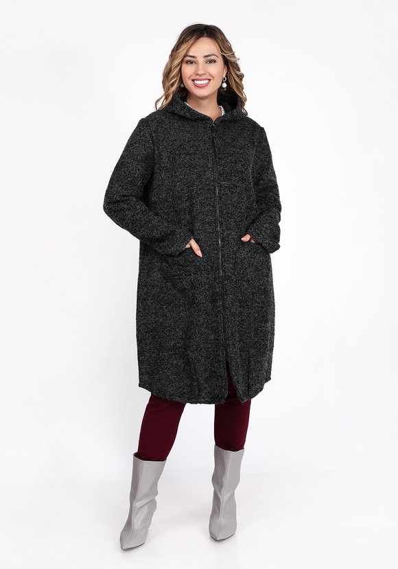 Пальто расклешенного кроя с капюшоном шир.  580, рис. 1