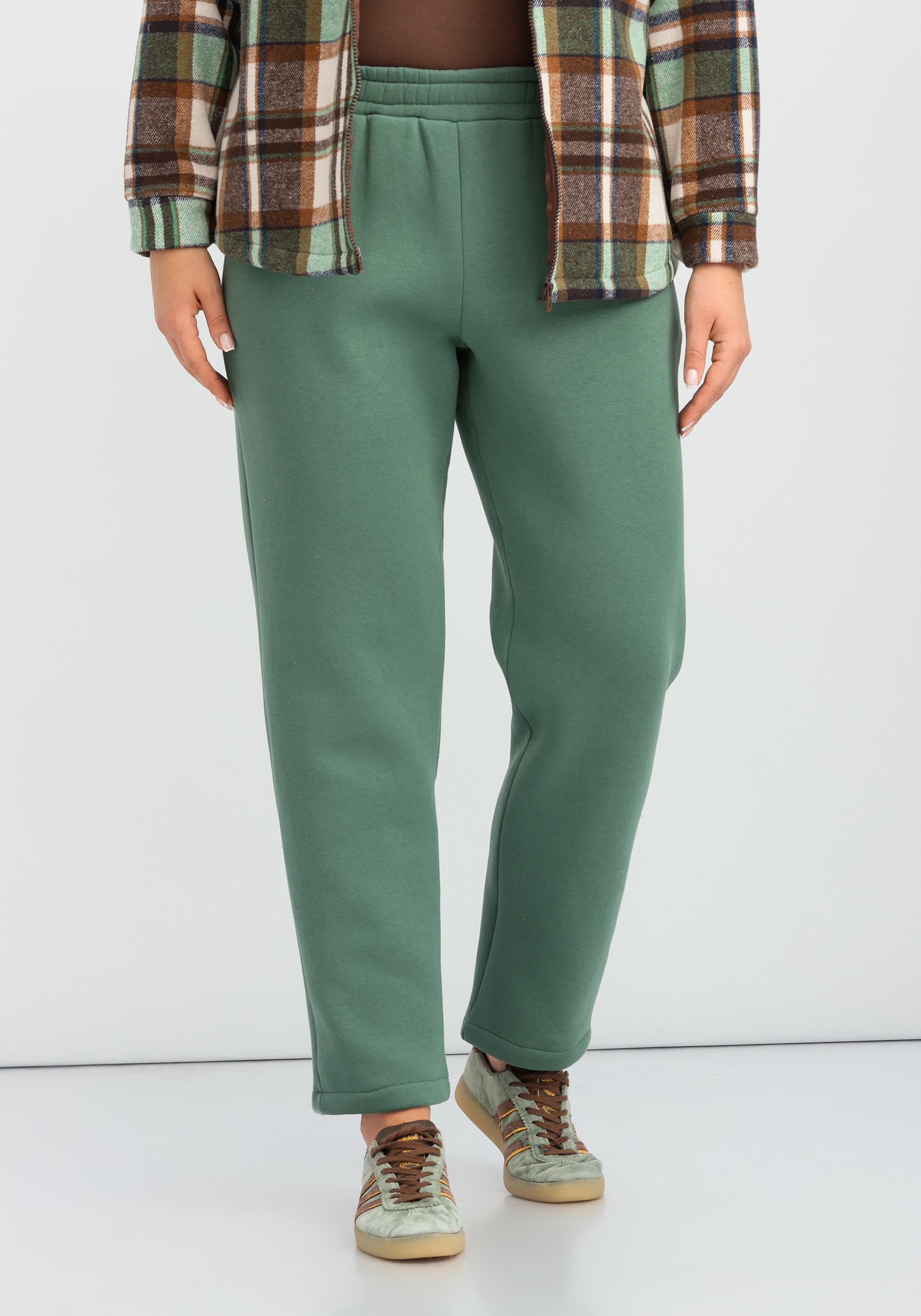 

Брюки прямые утеплённые, Зеленый