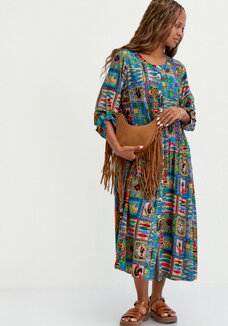 Удлиненное платье свободного кроя с принтом