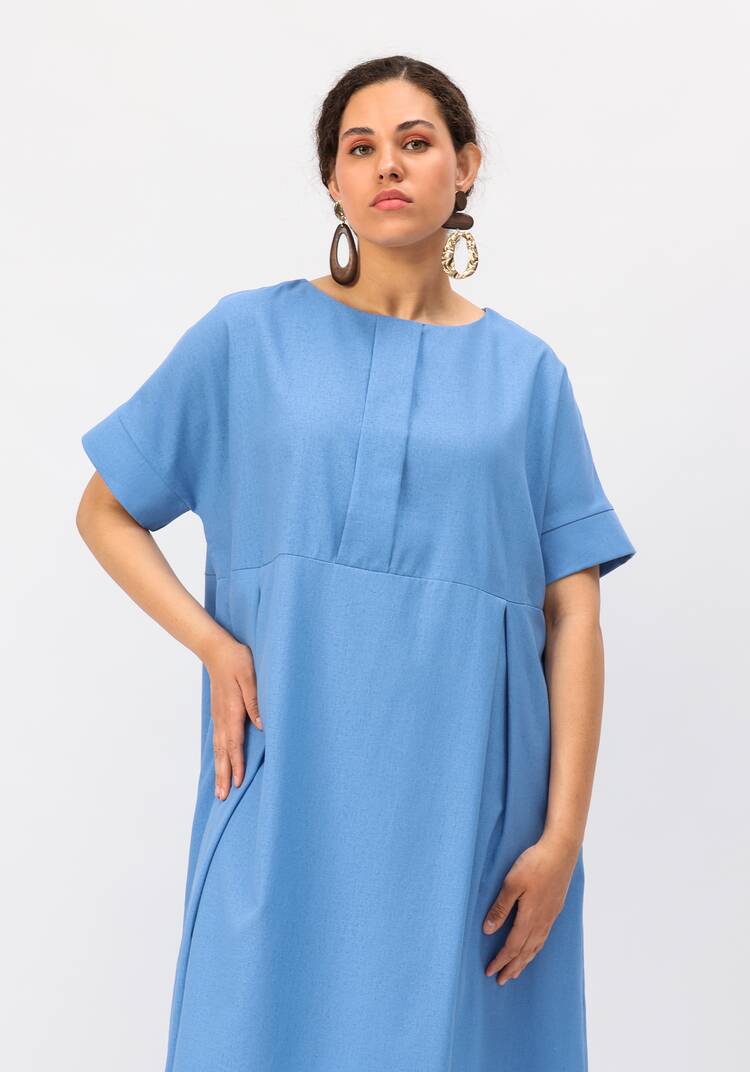 Платье свободного кроя с мягкими складками шир.  750, рис. 16