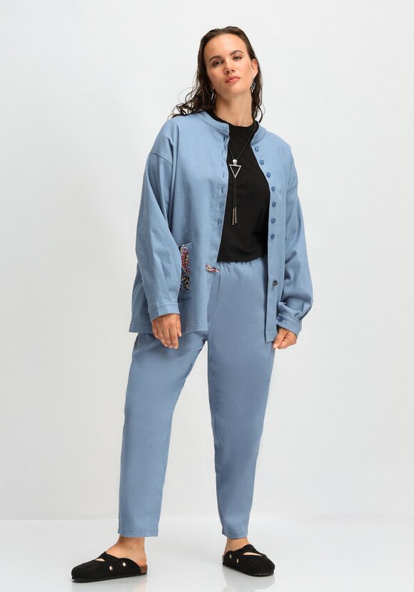 Брюки с контрастной отделкой шир.  580, рис. 15