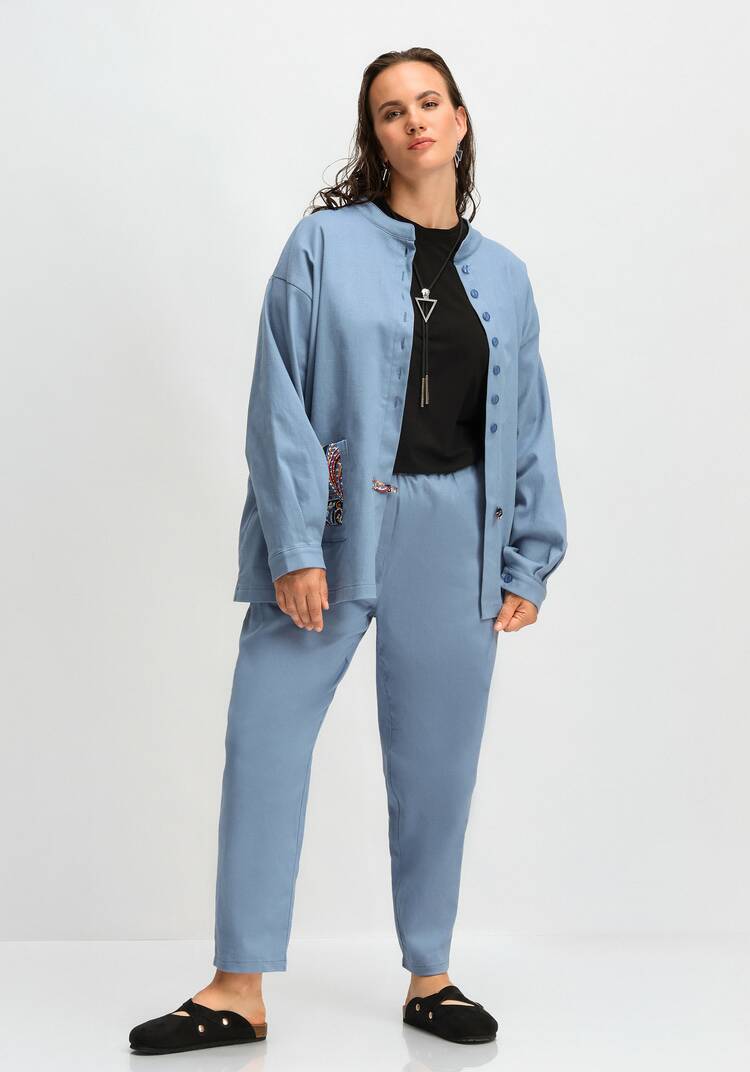 Брюки с контрастной отделкой шир.  750, рис. 15