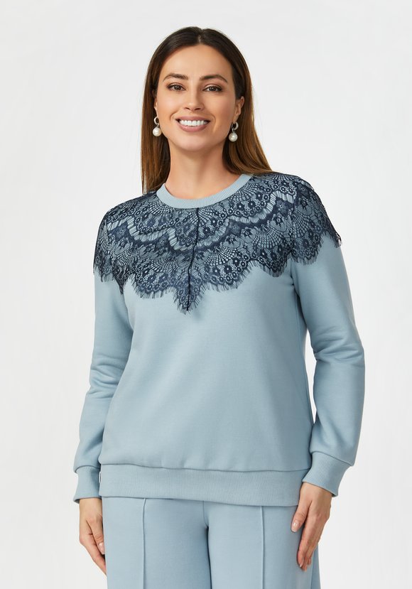 Свитшот с отделкой из гипюра шир.  580, рис. 1