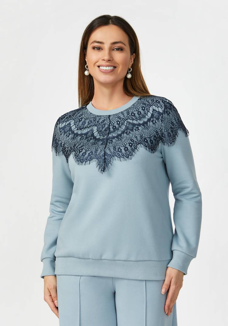 Свитшот с отделкой из гипюра шир.  750, рис. 1