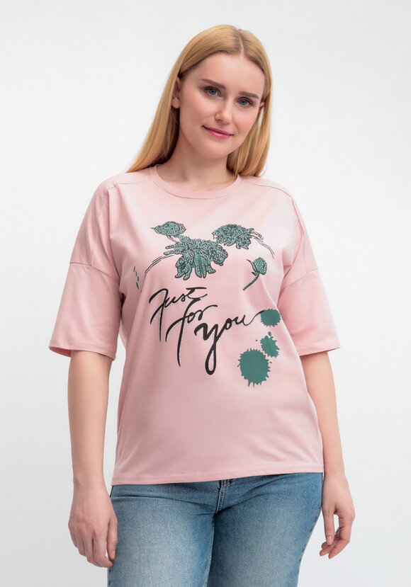 Футболка с принтом и рукавом 3/4 шир.  580, рис. 19