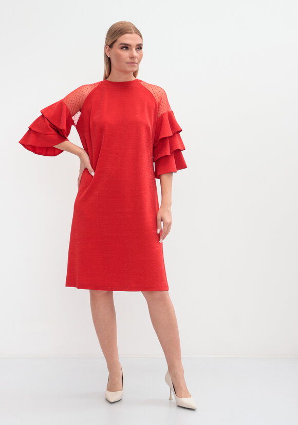 Платье с рукавом волан шир.  580, рис. 7