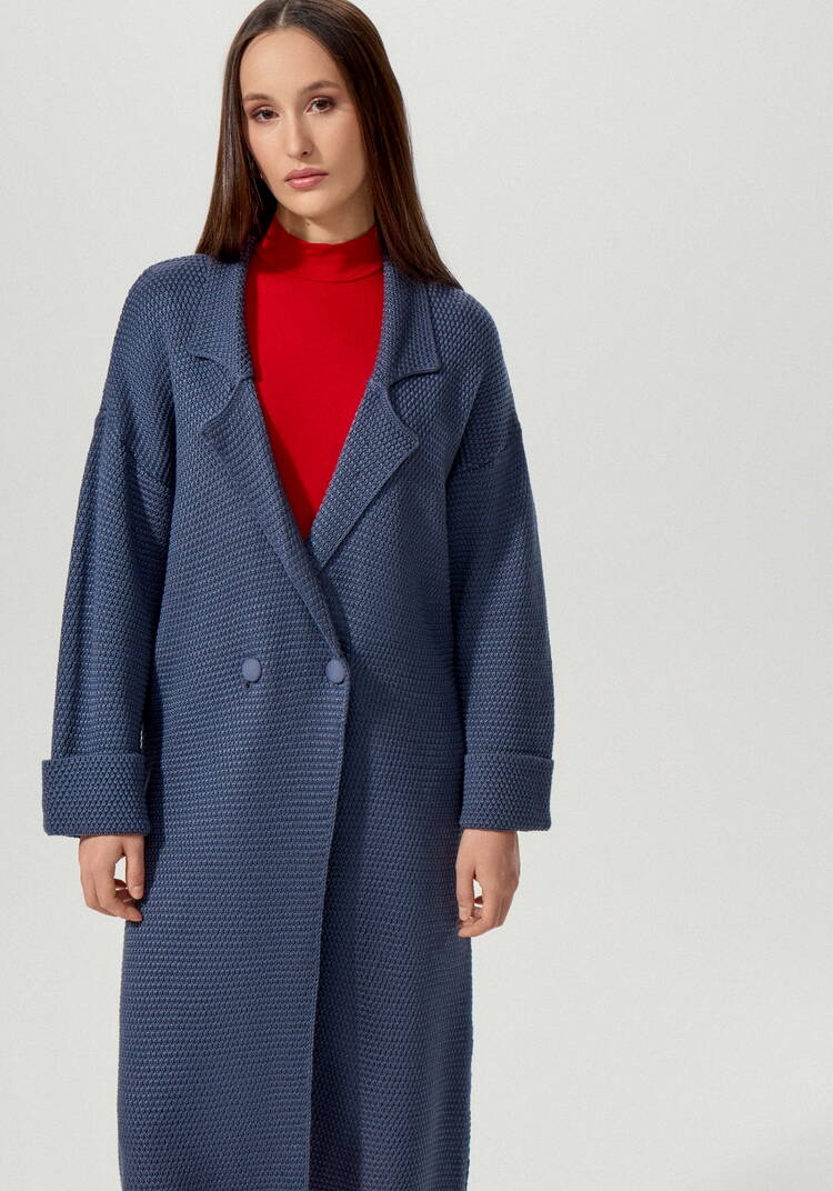 Пальто женское структурной вязки шир.  750, рис. 15