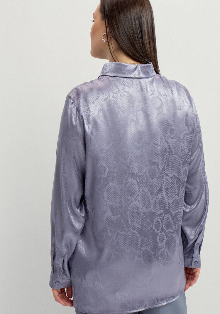 Блуза из шелка со змеиным принтом шир.  750, рис. 9