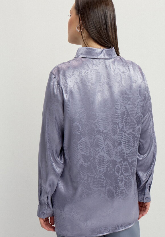 Блуза из шелка со змеиным принтом шир.  580, рис. 9