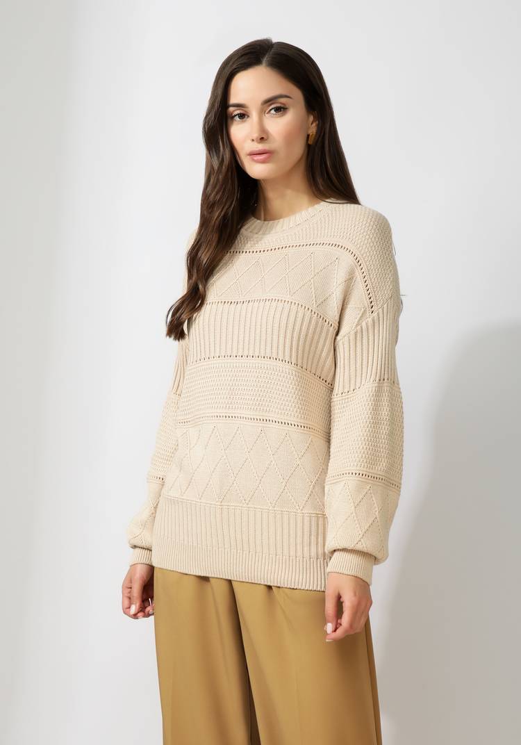 Джемпер женский со структурной вязкой шир.  750, рис. 19