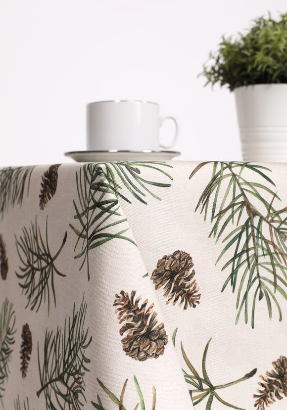 Скатерть  из хлопка Еловые ветки шир.  580, рис. 2