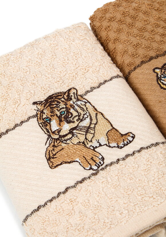 Набор махровых салфеток Тигр, 2 шт. шир.  580, рис. 7