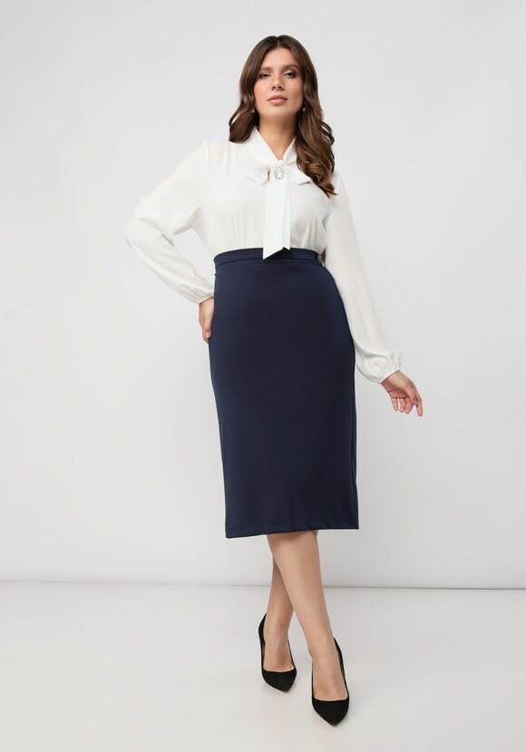 Блуза с брошкой шир.  580, рис. 2