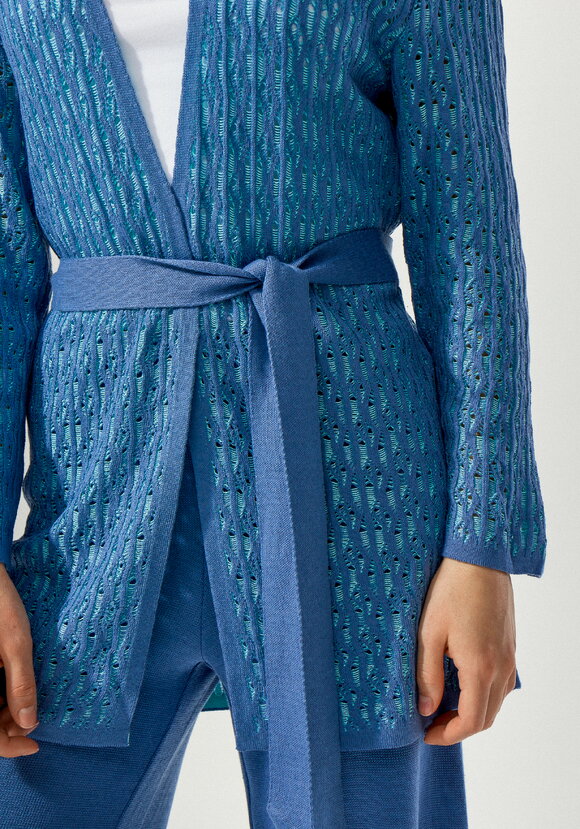 Кардиган ажурной вязки шир.  580, рис. 14