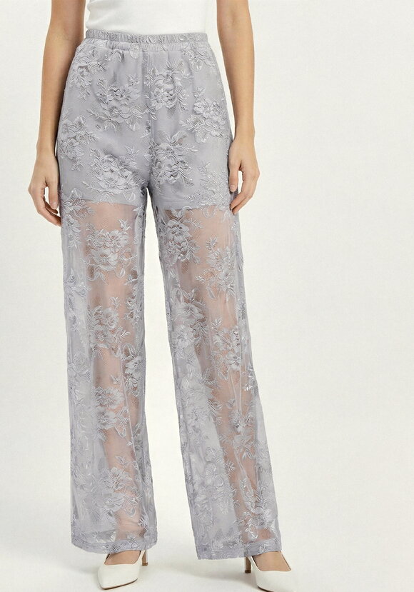 Брюки широкие из кружевной ткани шир.  580, рис. 4