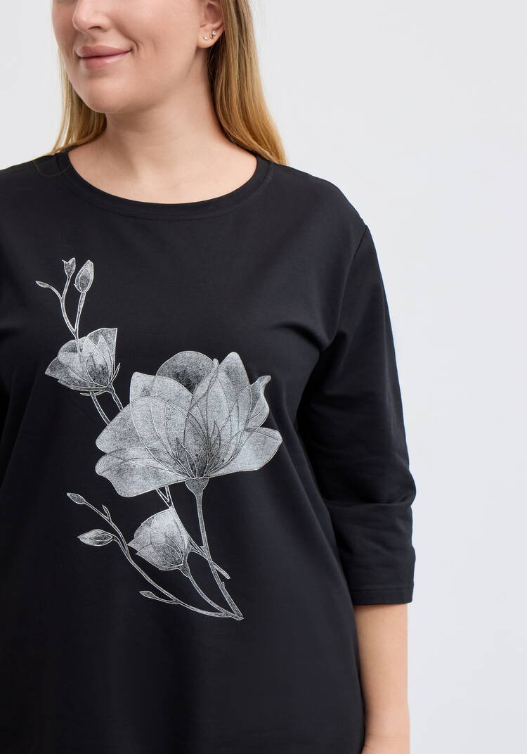 Блуза на кулиске с принтом шир.  750, рис. 5