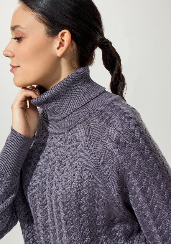 Свитер вязаный с косами и высоким горлом шир.  580, рис. 11