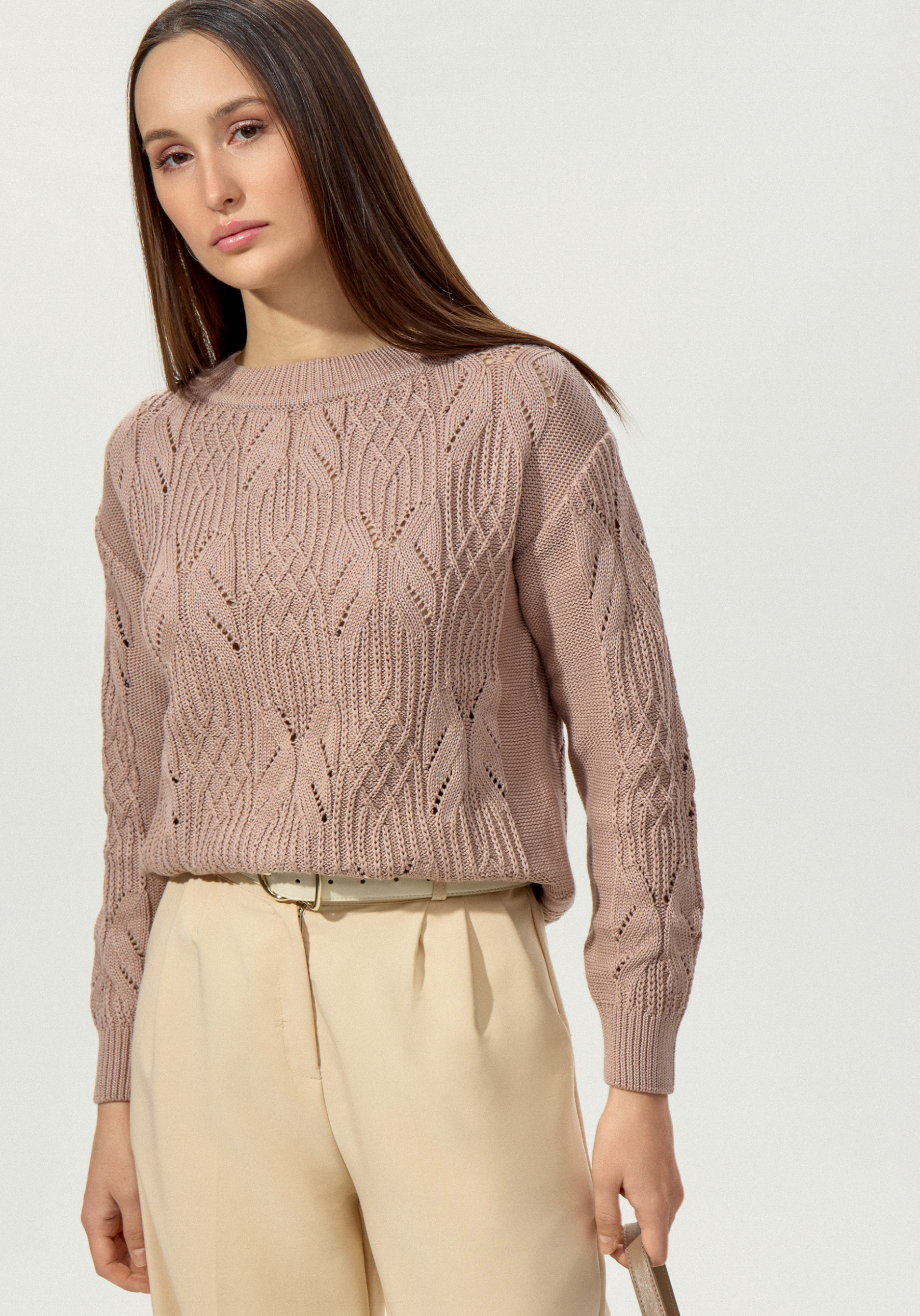 Джемпер ажурный на резинке