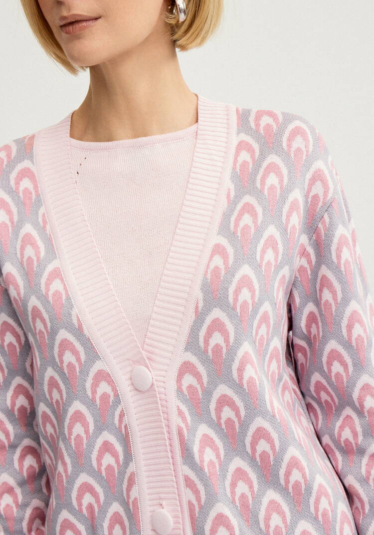 Кардиган с рисунком по стану и рукавам шир.  750, рис. 18