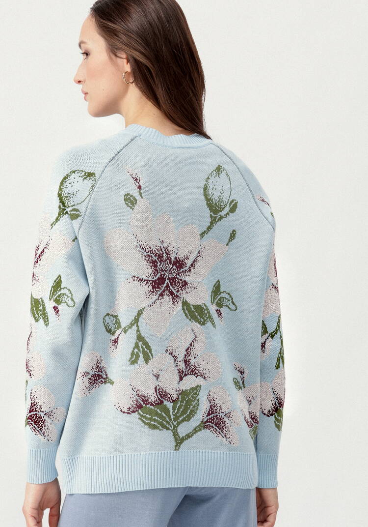 Джемпер с нежным цветочным орнаментом шир.  750, рис. 10