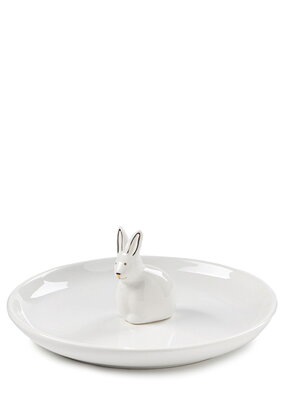 Блюдо из доломитовой керамики Зайка