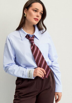 Рубашка хлопковая с шевроном на рукаве