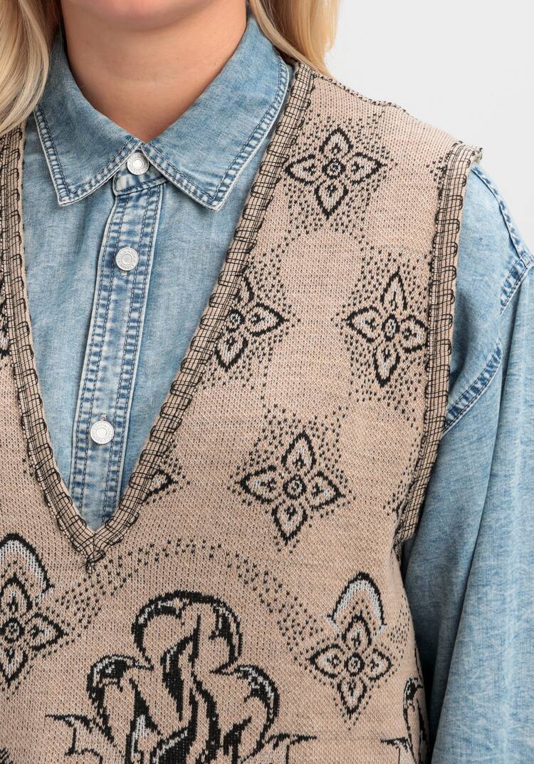 Жилет из шерсти Ласковое тепло шир.  750, рис. 44