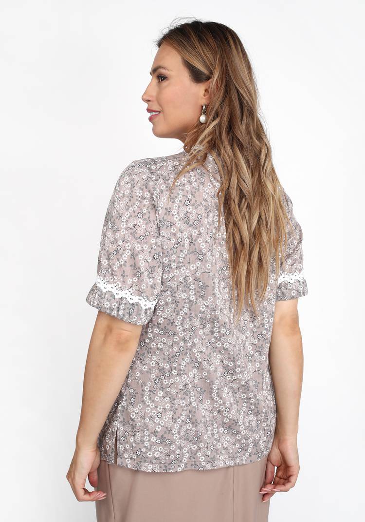 Блузка рукав 3/4 с отделкой кружевом шир.  750, рис. 10