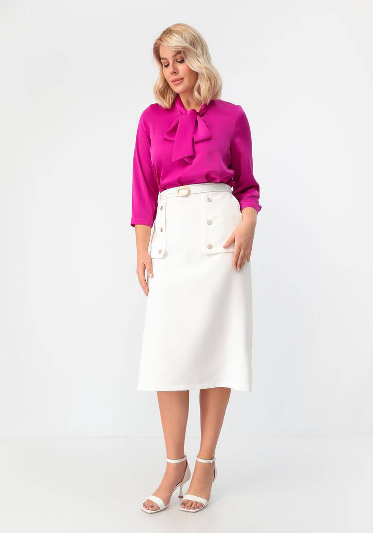 Юбка прямая на эластичном поясе с пуговицами шир.  750, рис. 17