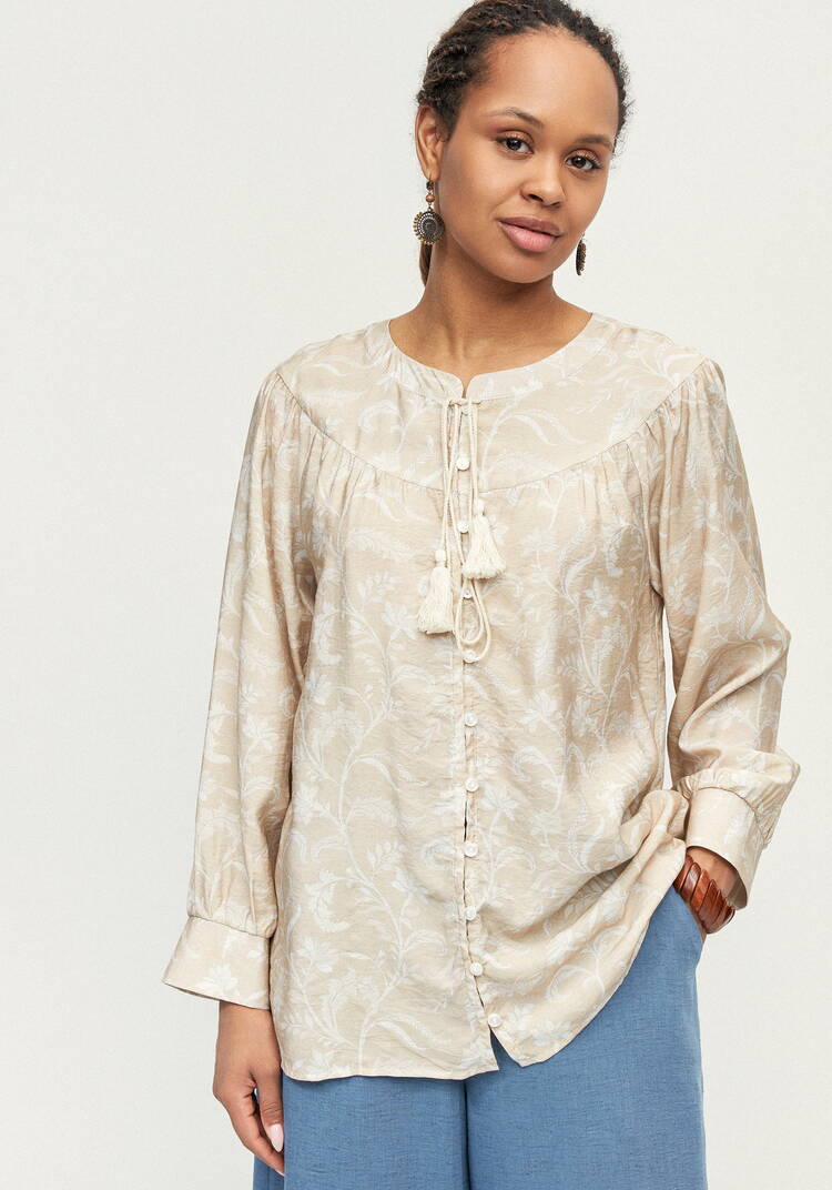 Блуза с цветочным принтом Эмилия шир.  750, рис. 9