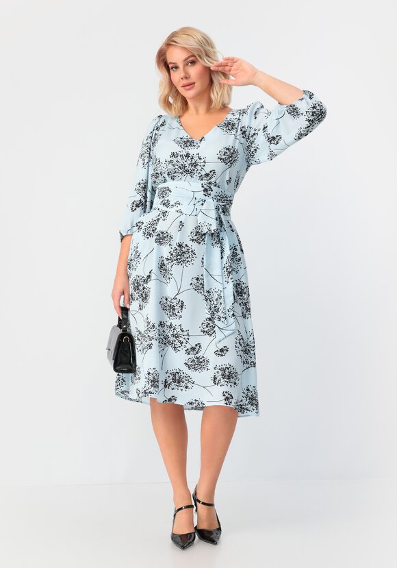 Платье с цветочным принтом с рукавом фонарик шир.  580, рис. 9