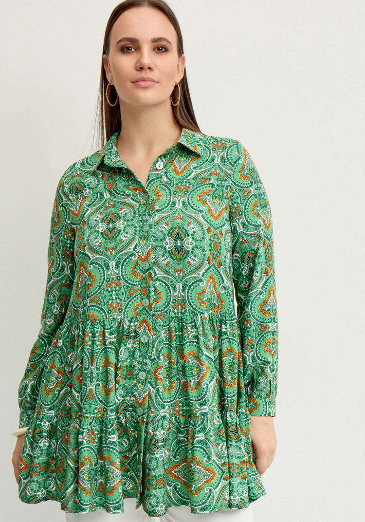 Блуза А-силуэта с ярусами шир.  750, рис. 11