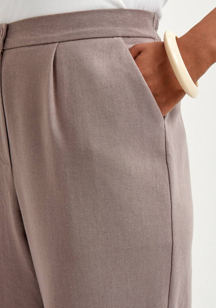 Брюки изо льна  прямые  с резинкой по поясу шир.  750, рис. 5