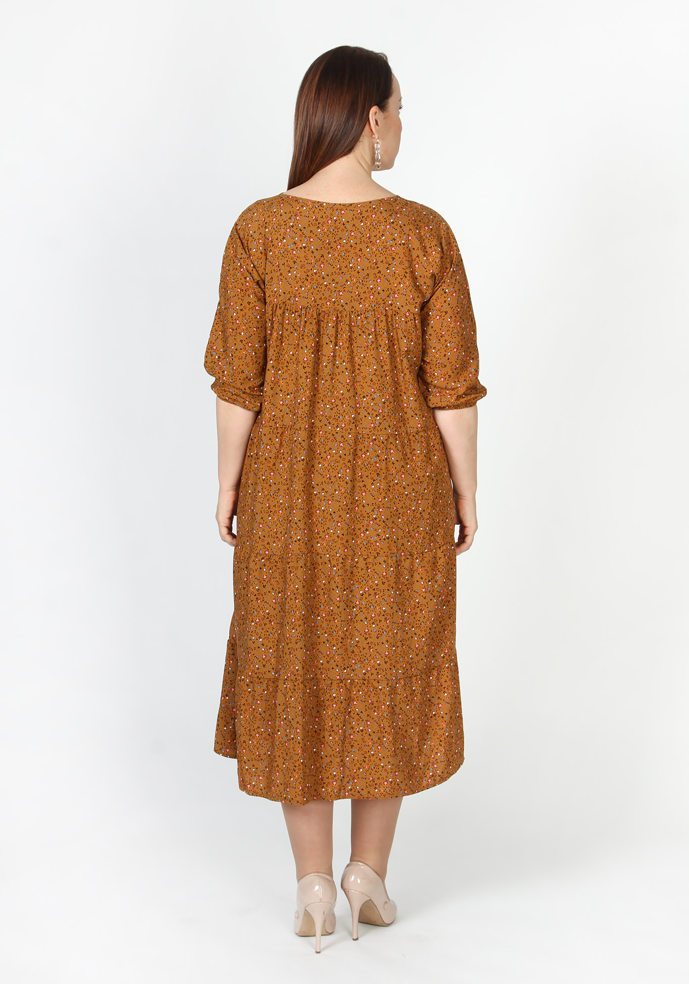 Платье  "Эйлин", размер 60, цвет горчичный - фото 3