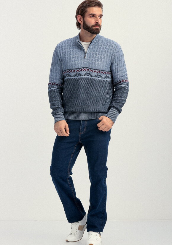 Джемпер с разными типами вязки шир.  580, рис. 9