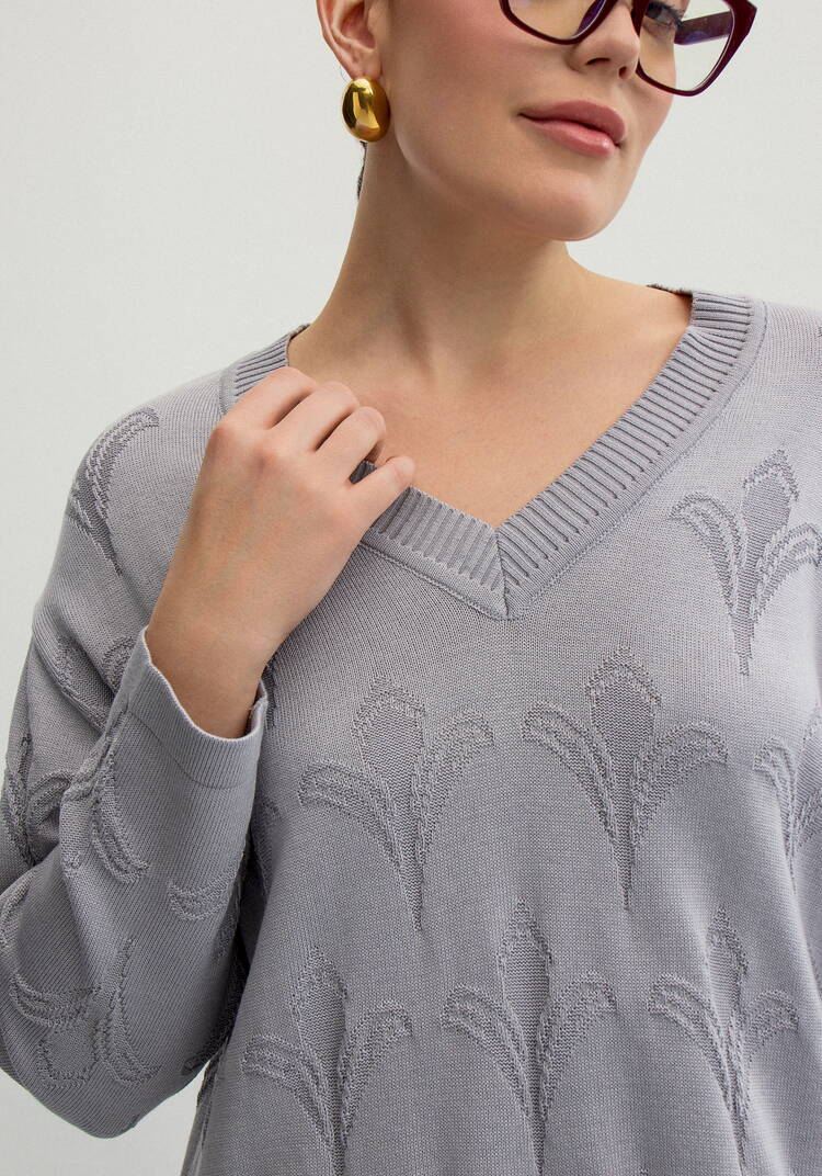 Платье миди с поясом и V-образным вырезом шир.  750, рис. 5