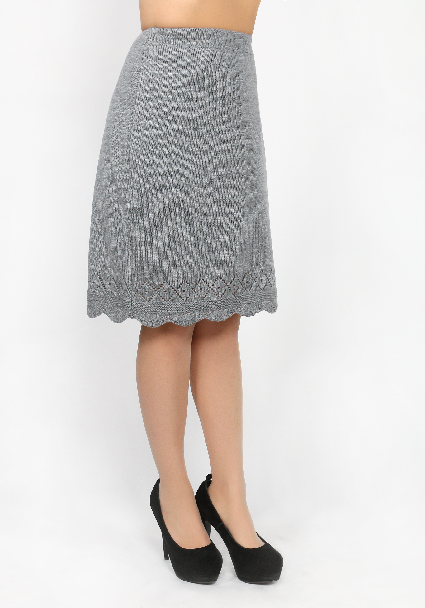Юбка вязаная с узором на резинке Milana Style, размер 48, цвет серый - фото 8