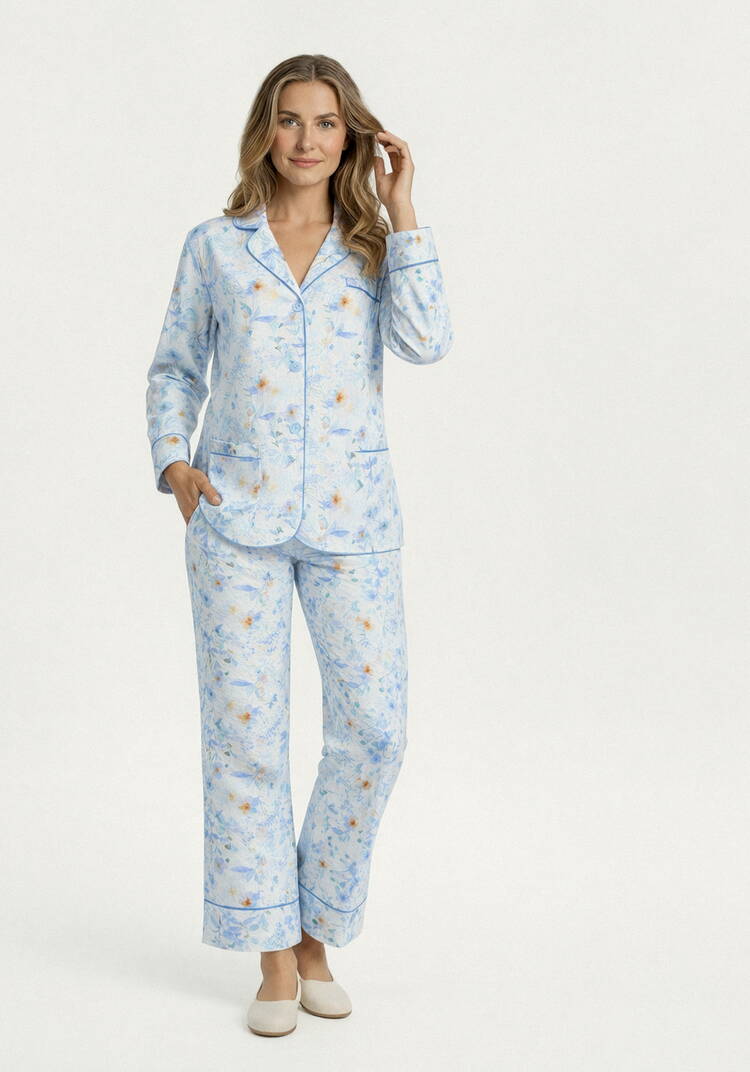 Брюки 7/8 изо льна с принтом шир.  750, рис. 1