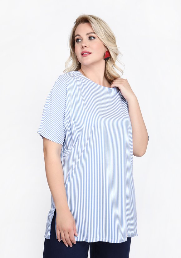 Туника с разрезами в полоску шир.  580, рис. 5