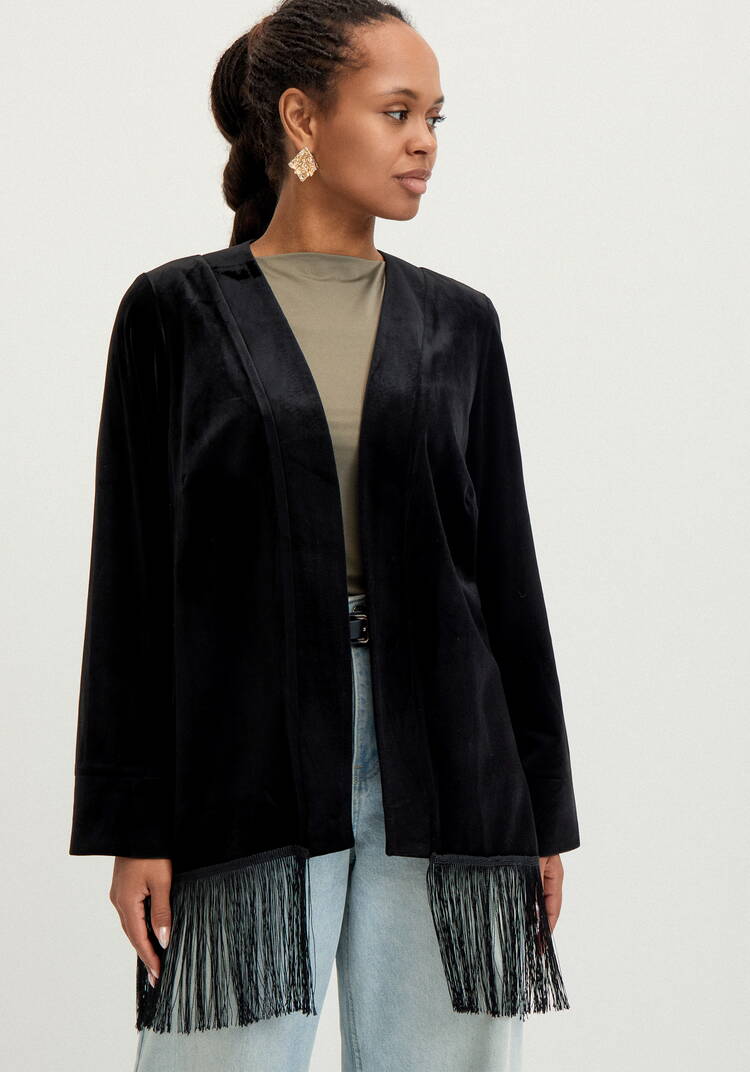 Кардиган с бахромой Мелани шир.  750, рис. 16