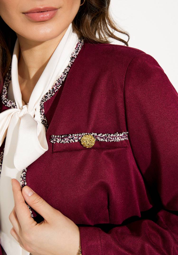 Жакет с тесьмой и декоративными пуговицами шир.  750, рис. 3